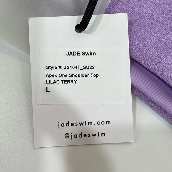 NWT JADE Swim Bikini Top Apex One Shoulder In Lilac Terry Size L - Picture 9 of 11
